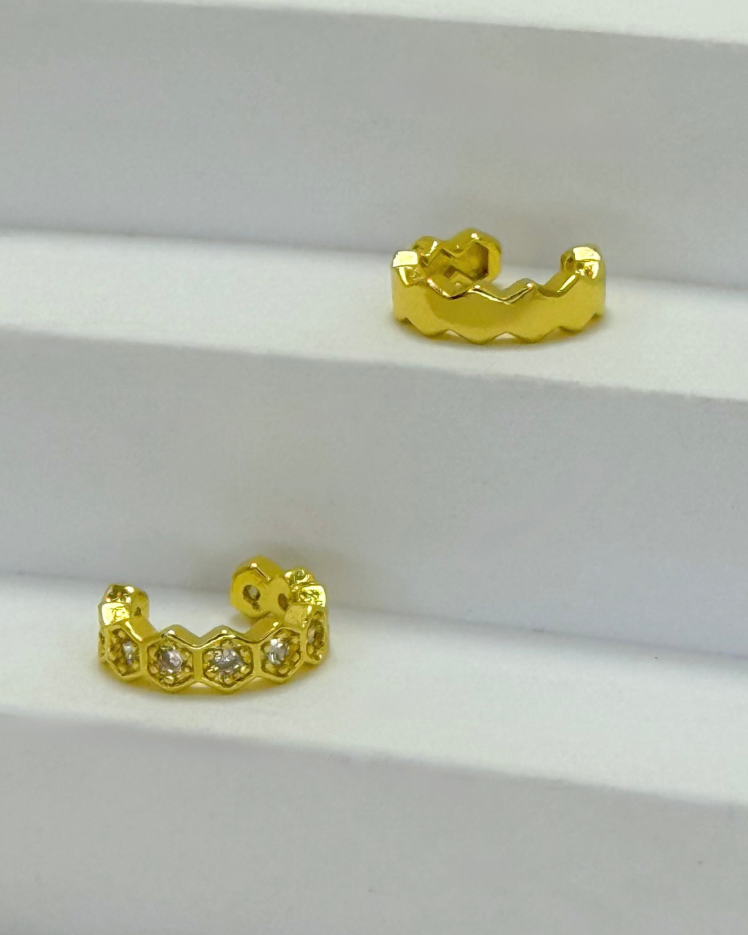 Cubic Zirconia Beehive Ear Cuff