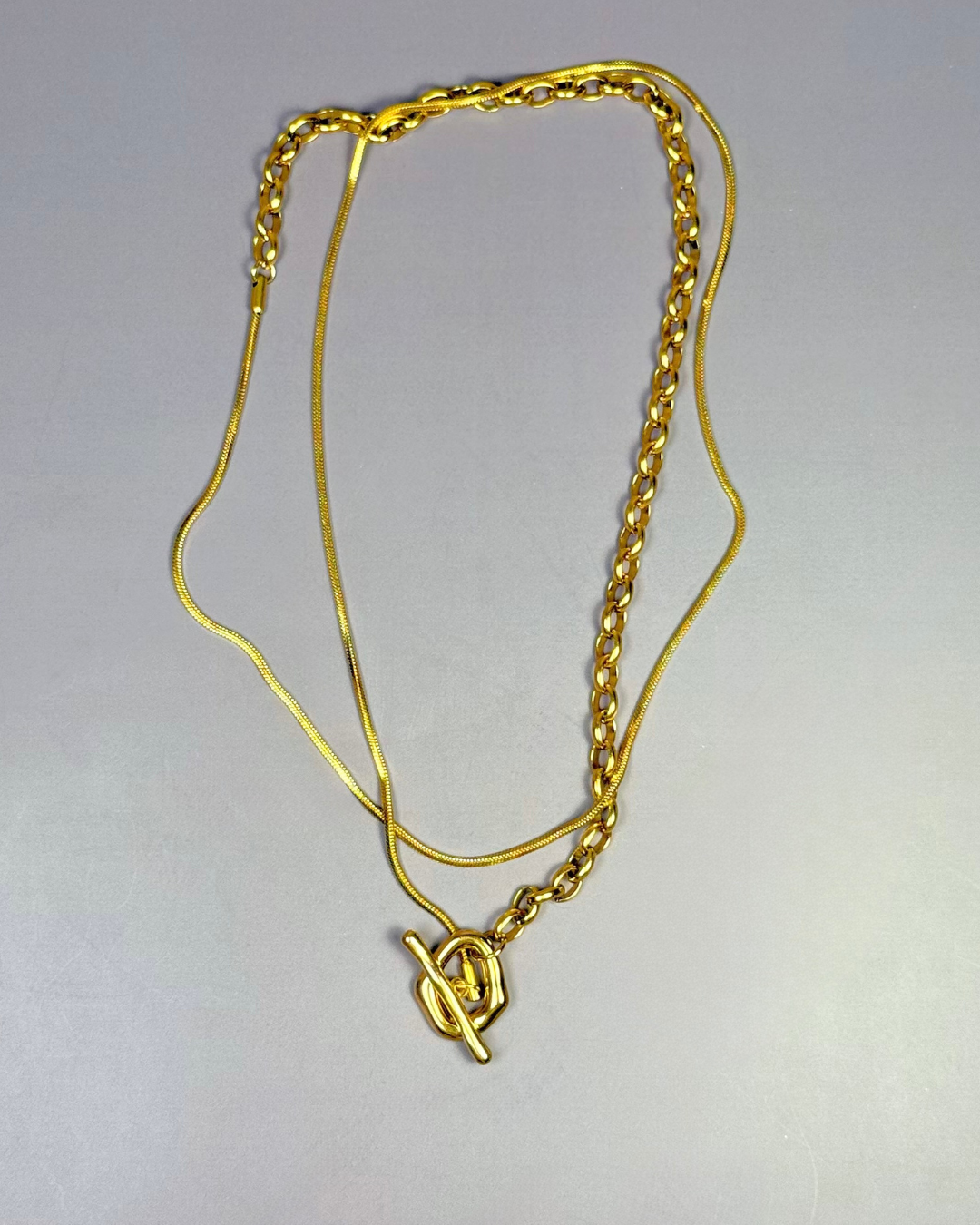Dual Chain Toggle Necklace