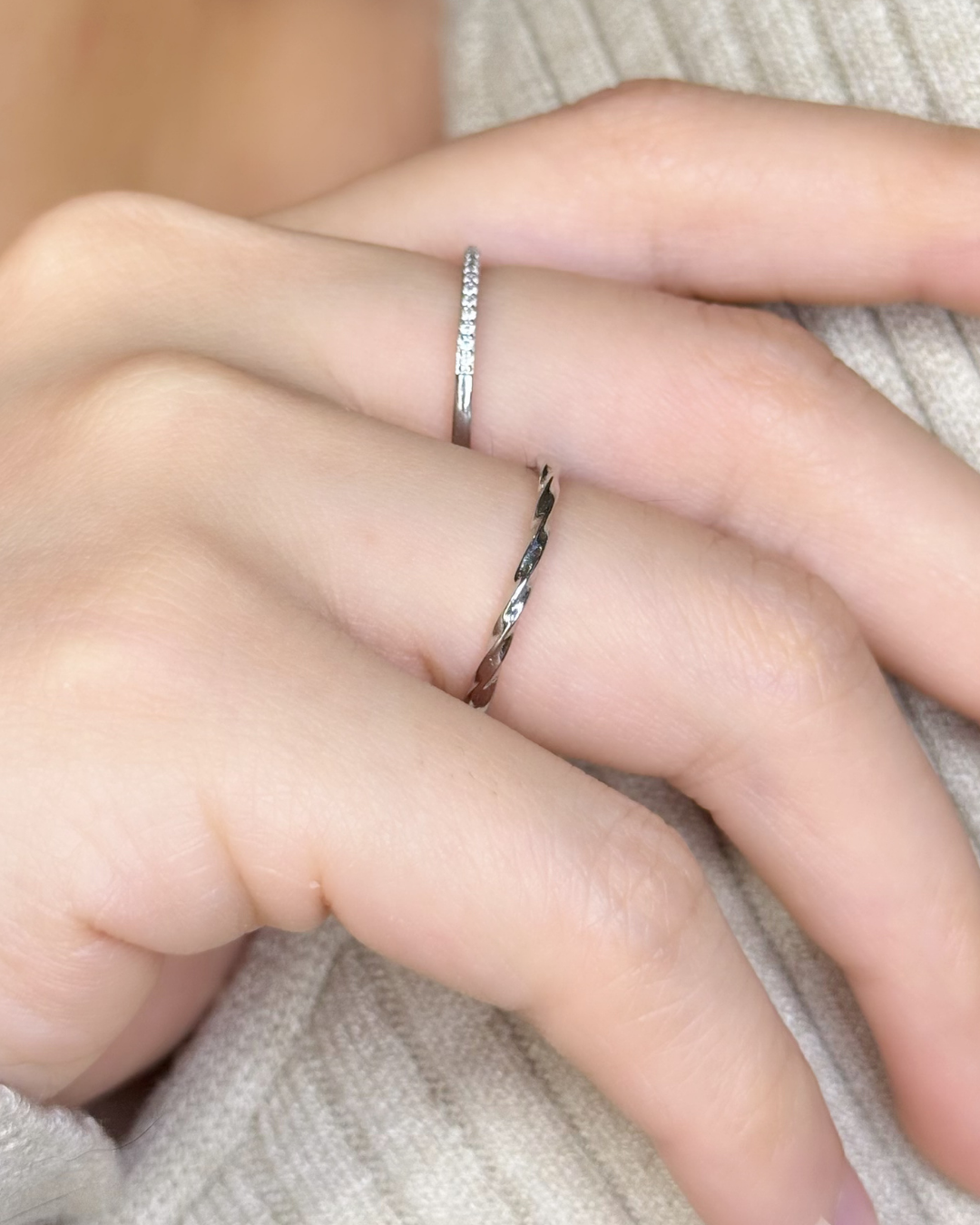 Micro Pave Cubic Zirconia Open Ring