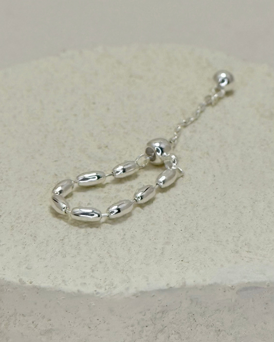 Olive Bead Slider Chain Ring
