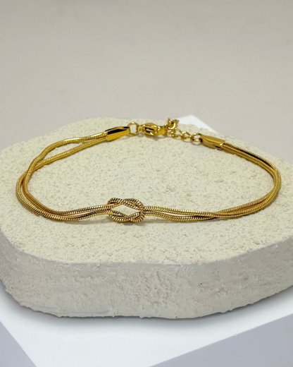 Love Knot Snake Chain Bracelet