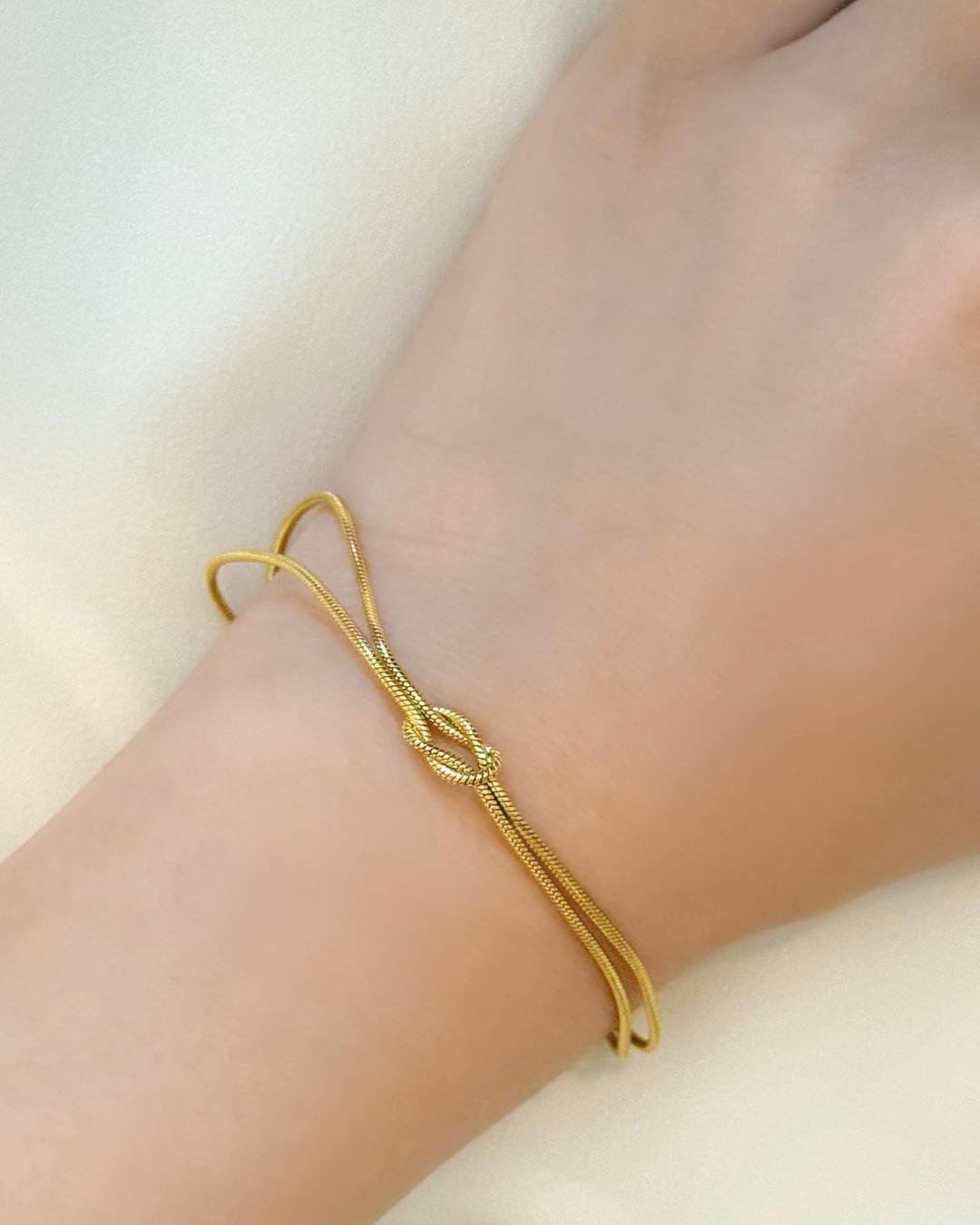 Love Knot Snake Chain Bracelet