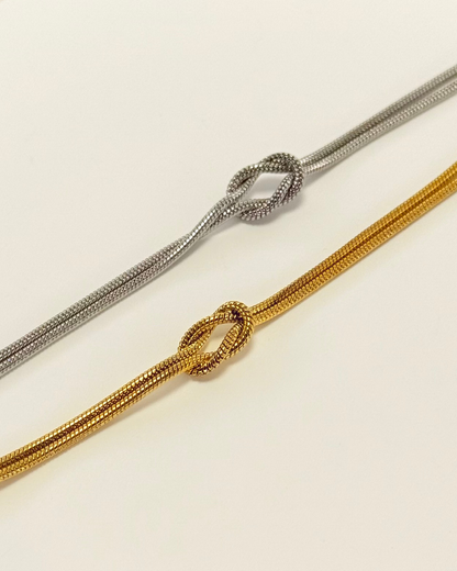 Love Knot Snake Chain Bracelet