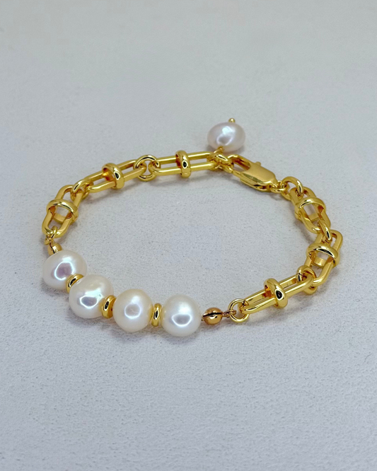 淡水珍珠蝴蝶鎖手鍊