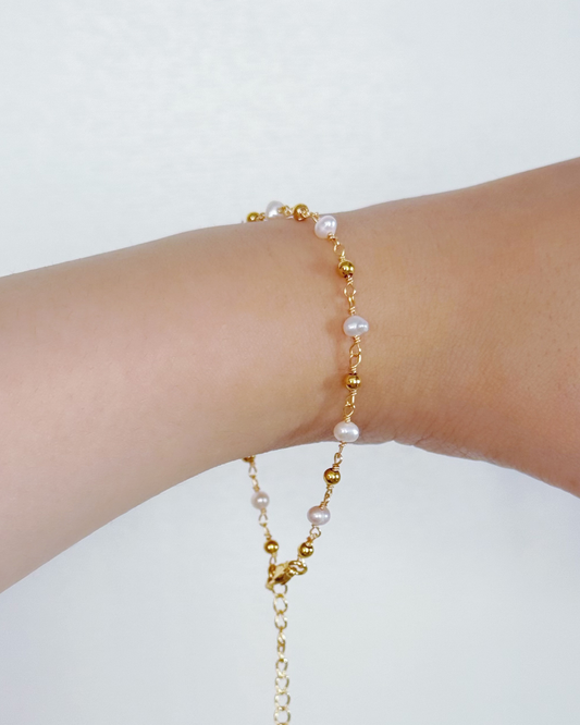 淡水細珍珠圓珠手鍊