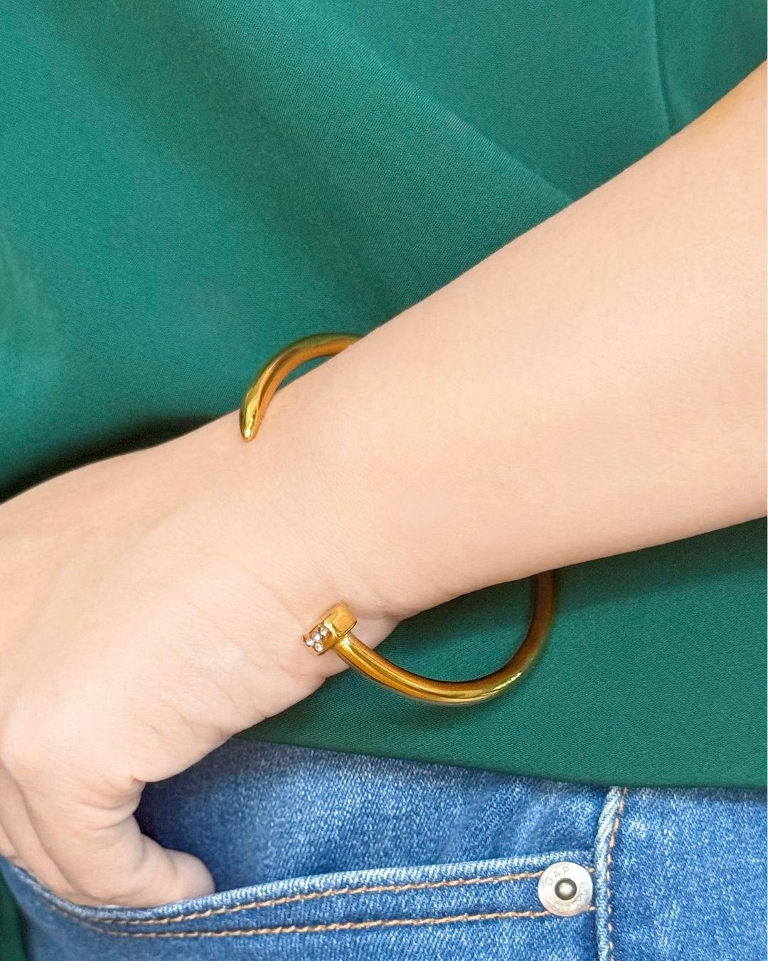 Screw Tapered Rivet Open Bangle