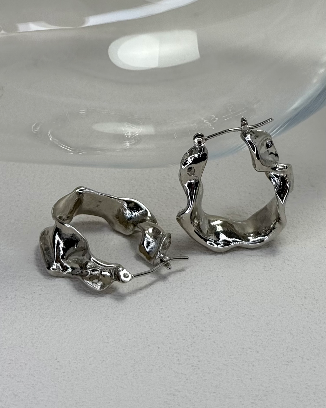Vintage Twisted Ribbon Hoop Earrings