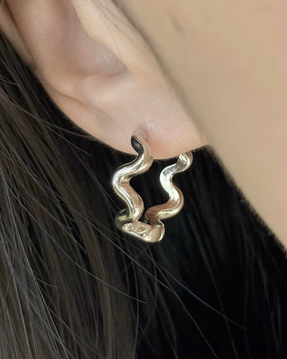 Wavy Hoop Earrings