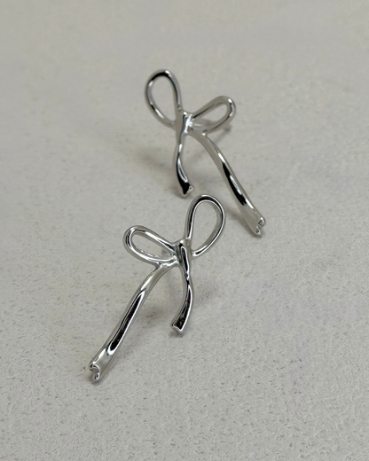 Ribbon Bow Stud Earrings