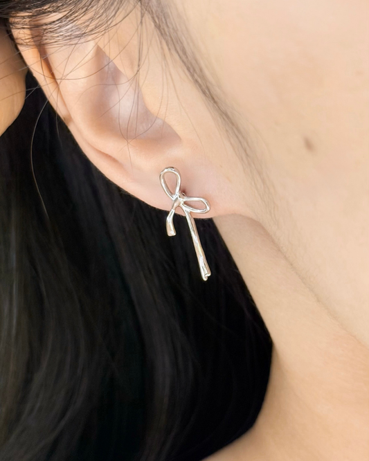 Ribbon Bow Stud Earrings