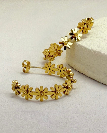 Daisy Hoop Earrings