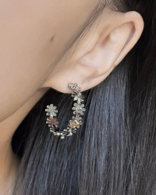 Daisy Hoop Earrings