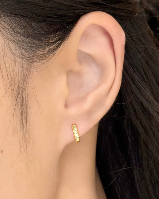 鑲閃石迷你耳圈