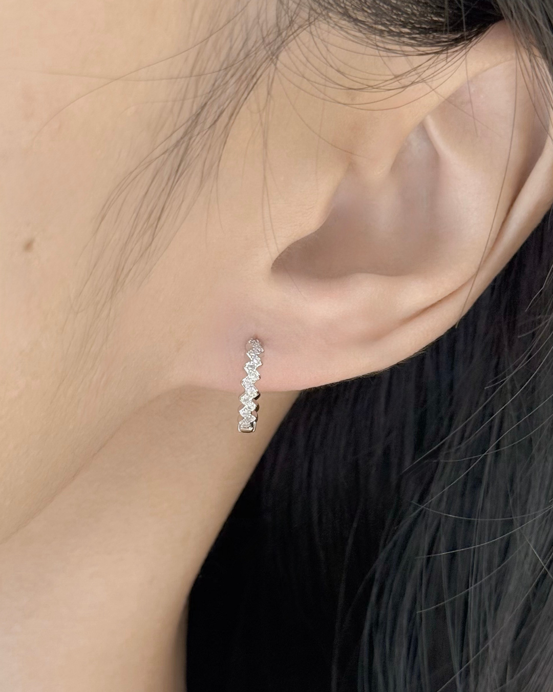 Wave Shaped Hoop Earrings
