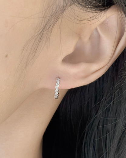Wave Shaped Hoop Earrings