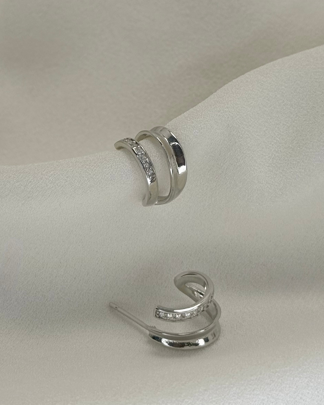 Double Layer Huggie Earrings