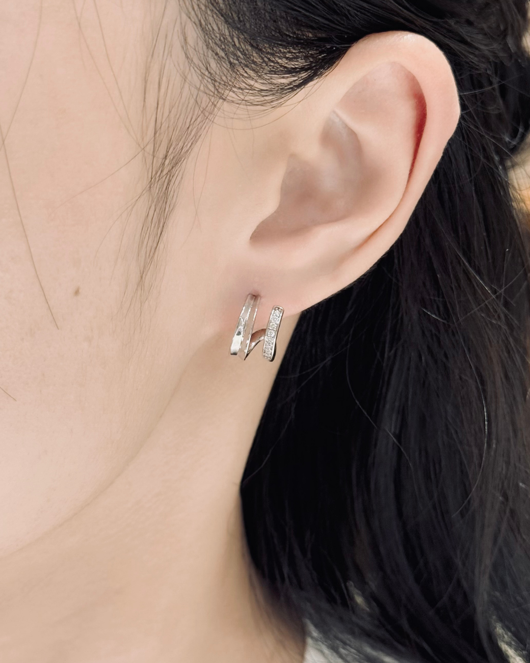 Double Layer Huggie Earrings