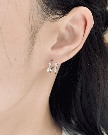 Double Layer Huggie Earrings
