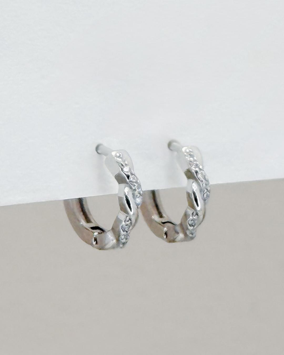 Twisted Huggie Earrings