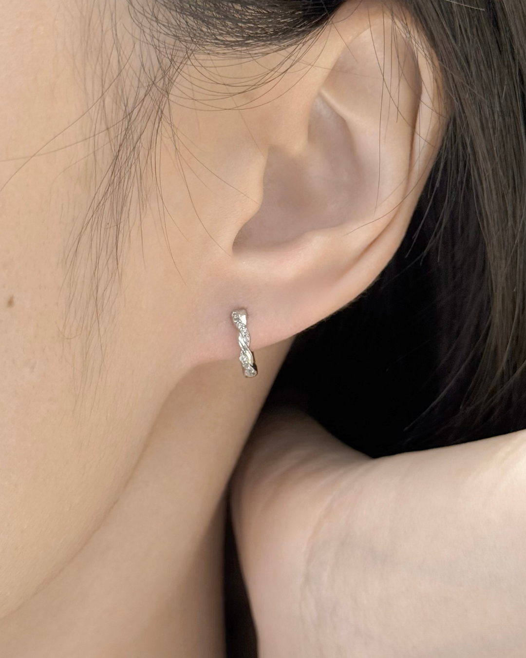 Twisted Huggie Earrings