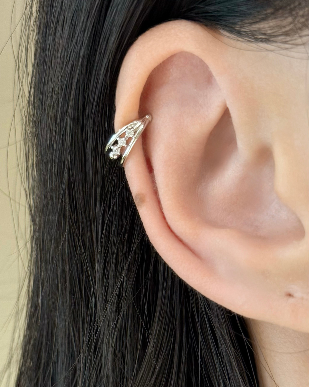 Triple Layer Cubic Zirconia Ear Cuff