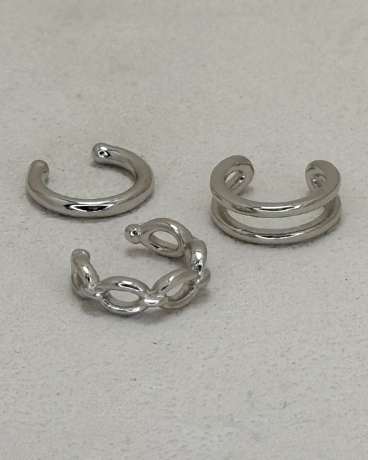 Triple Stack Minimalist Ear Cuff Set