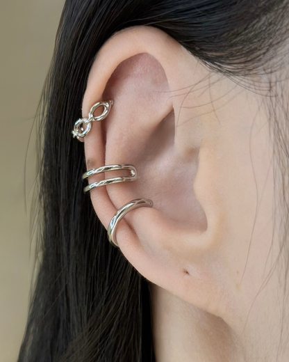 Triple Stack Minimalist Ear Cuff Set