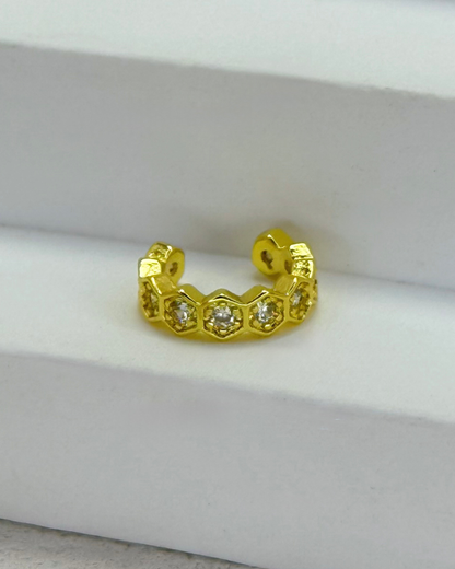 Cubic Zirconia Beehive Ear Cuff
