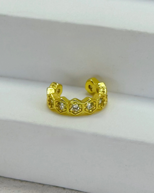 Cubic Zirconia Beehive Ear Cuff
