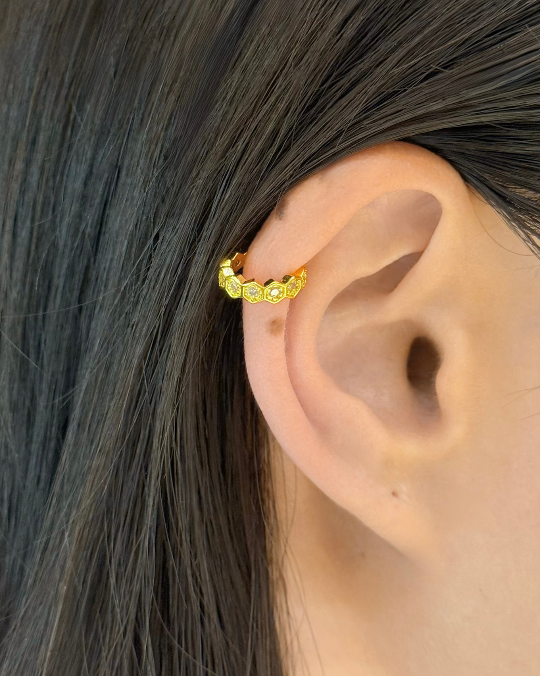 Cubic Zirconia Beehive Ear Cuff