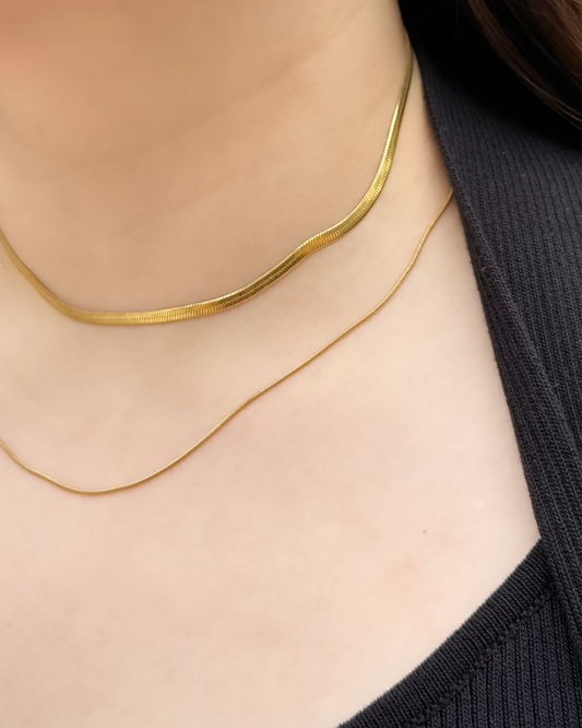 多戴法雙層粗幼蛇骨頸鍊