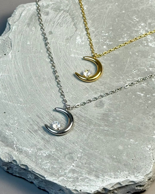 月亮閃鑽鎖骨頸鏈