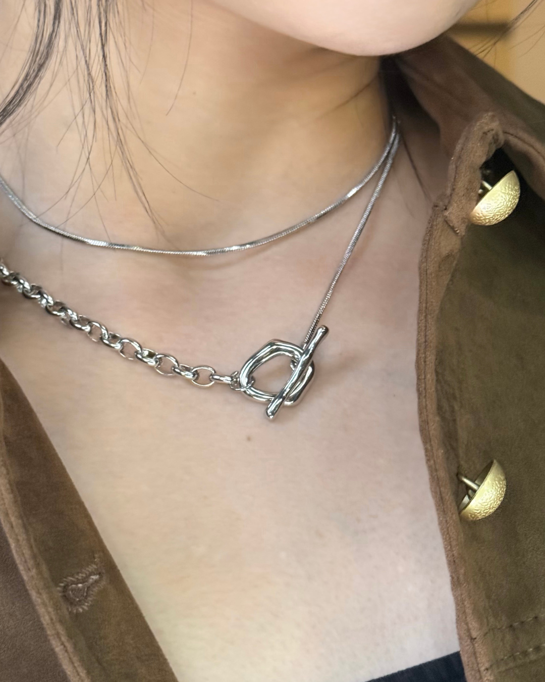Dual Chain Toggle Necklace