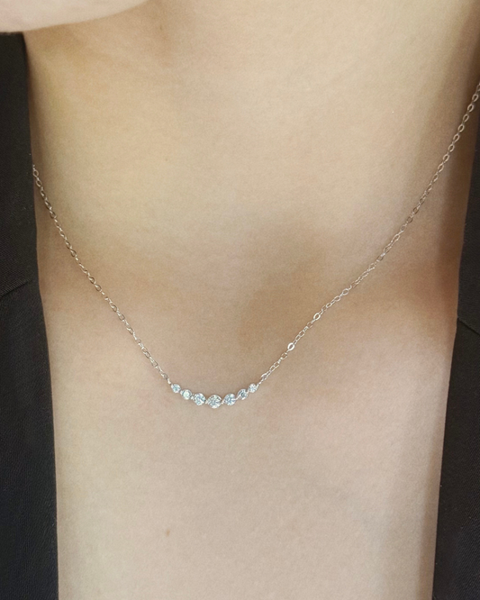 弧形鋯石頸鍊