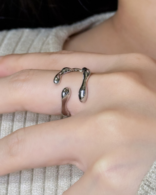 不規則簡約C爪形開口戒指