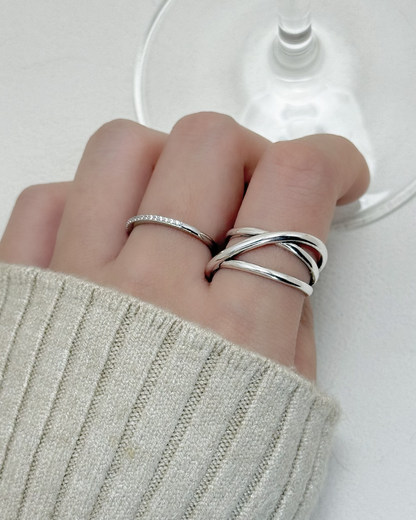 Micro Pave Cubic Zirconia Open Ring