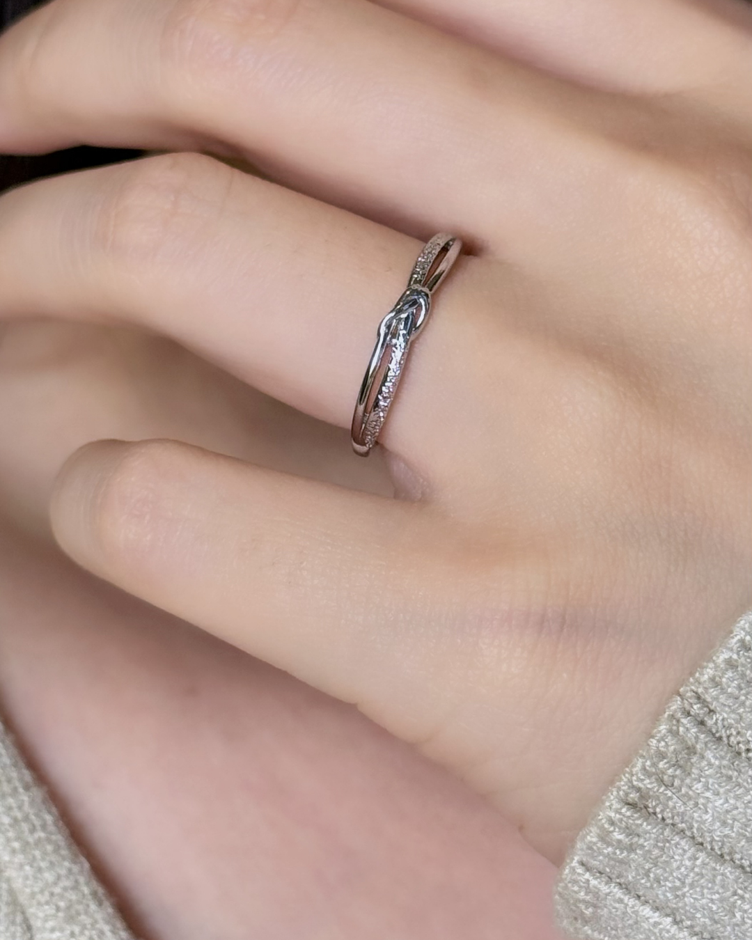 Minimalist Love Knot Open Ring