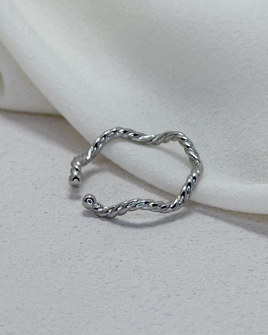 扭紋波浪開口戒指