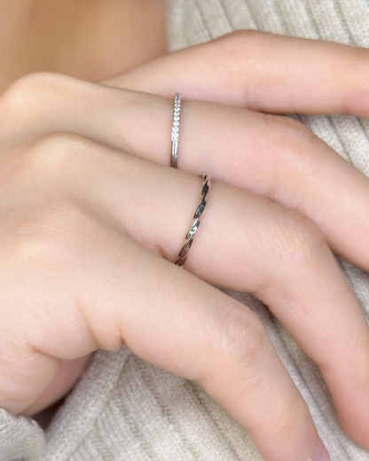 Micro Pave Cubic Zirconia Open Ring