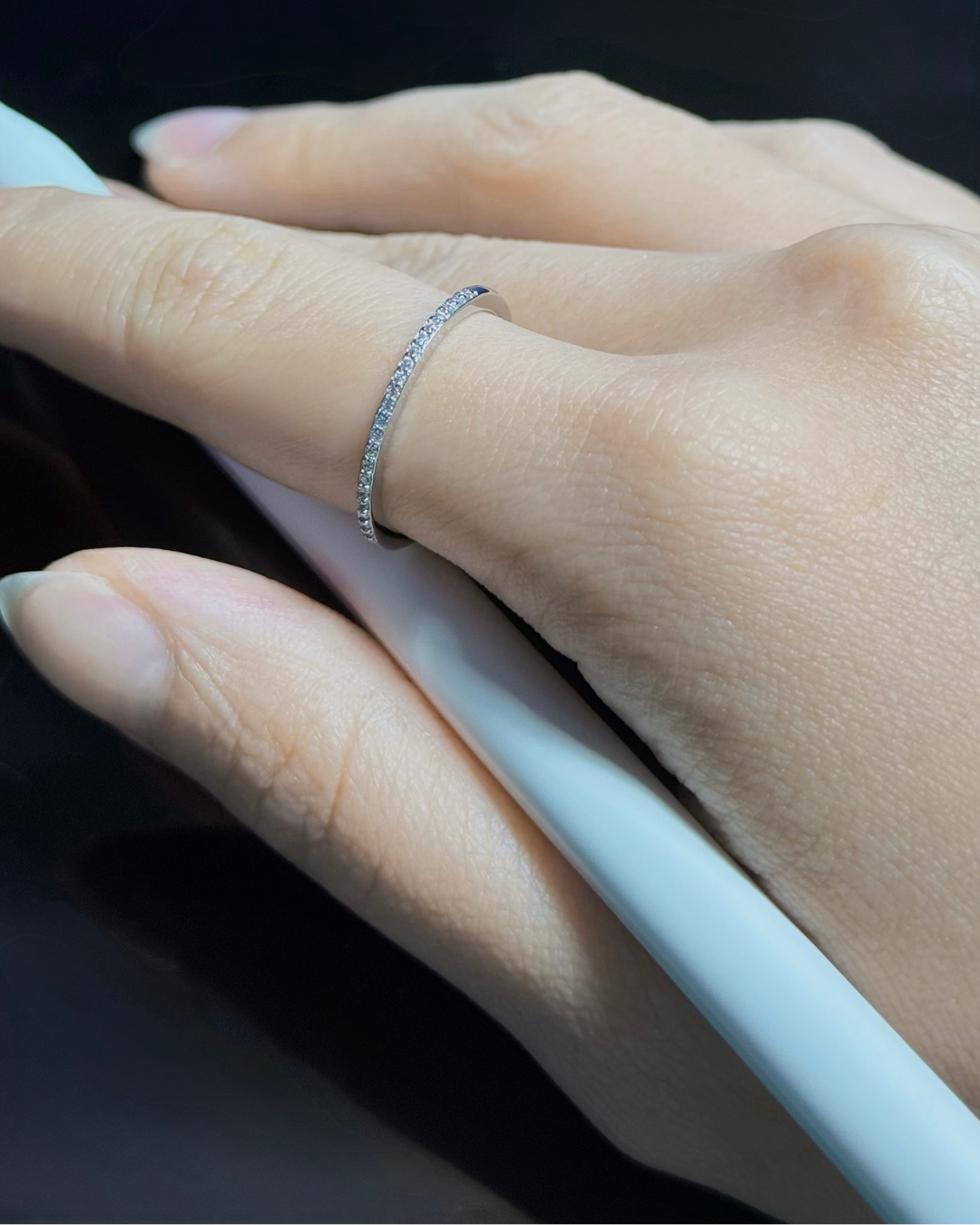 Micro Pave Cubic Zirconia Open Ring