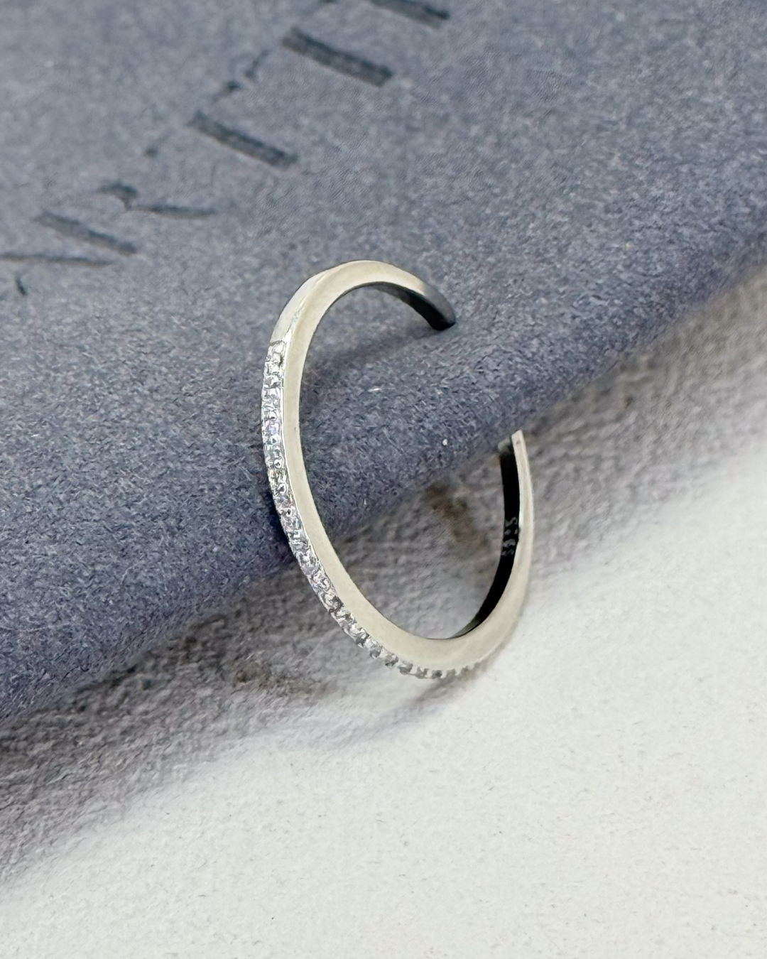 Micro Pave Cubic Zirconia Open Ring