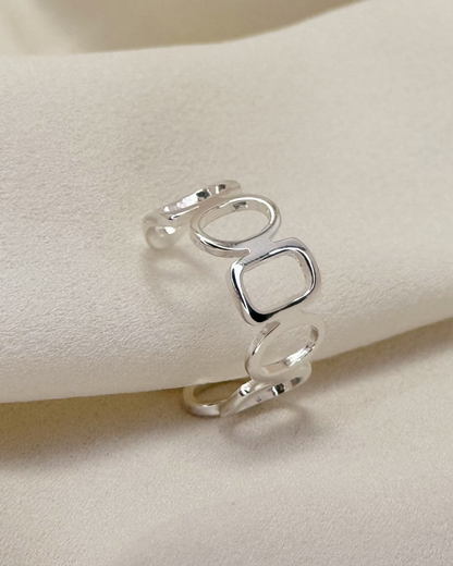 不規則設計方圓開口戒指