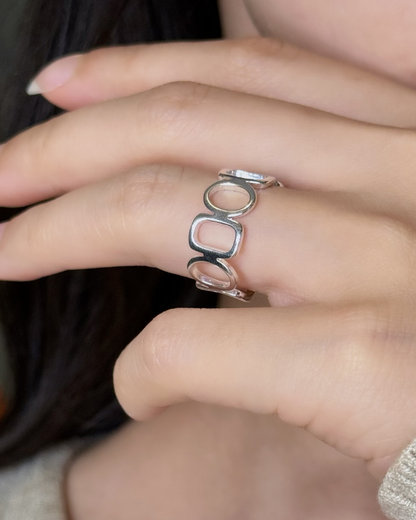 不規則設計方圓開口戒指