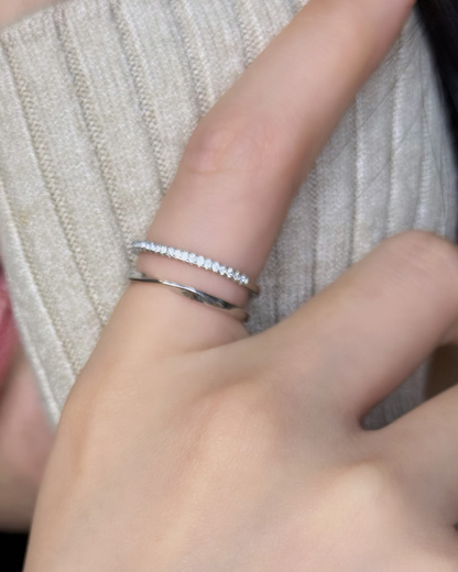 Cubic Zirconia Dual Stacking Open Ring