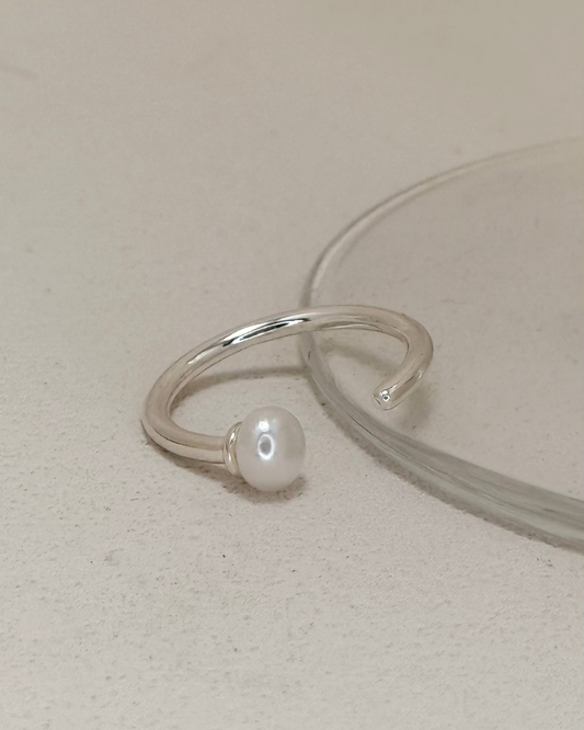 Minimalist Pearl Open Ring